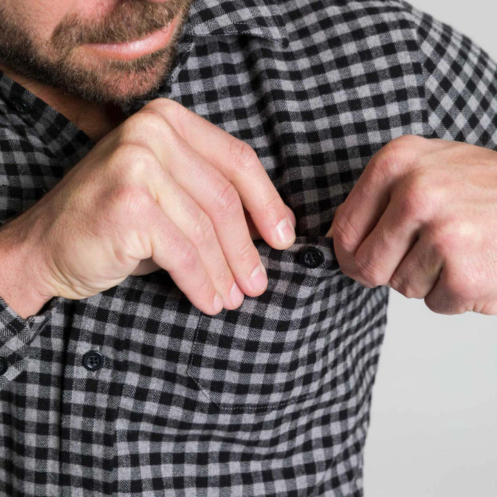 Ash & Erie Eclipse Gingham Flannel Button-Down Shirt for Short Men   Flannel Everyday Shirt