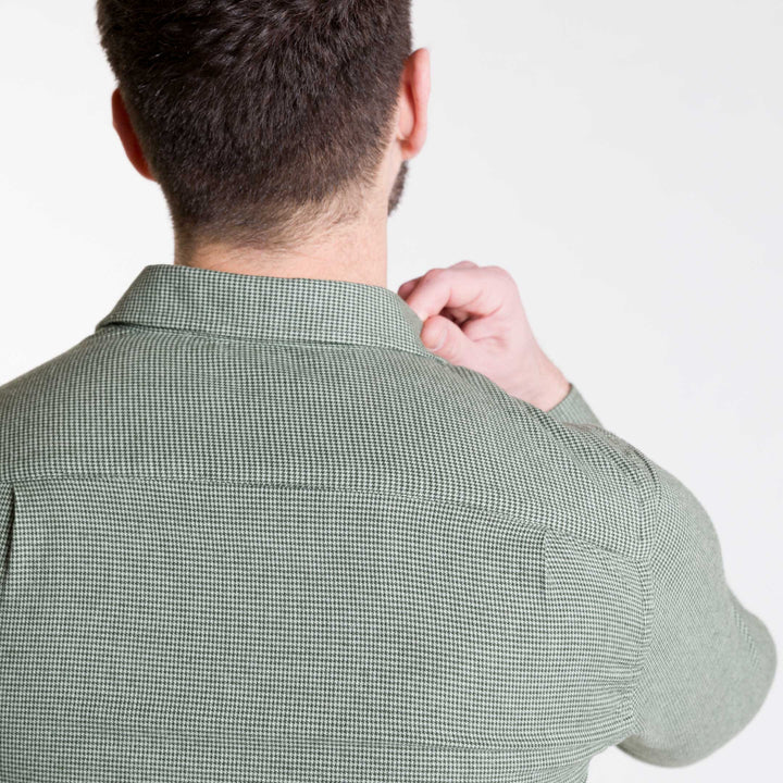 Ash & Erie Forest Houndstooth Flannel Button-Down Shirt for Short Men   Flannel Everyday Shirt