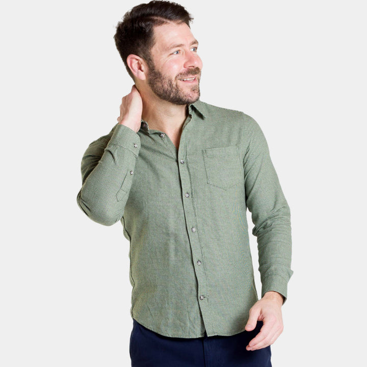 Ash & Erie Forest Houndstooth Flannel Button-Down Shirt for Short Men   Flannel Everyday Shirt