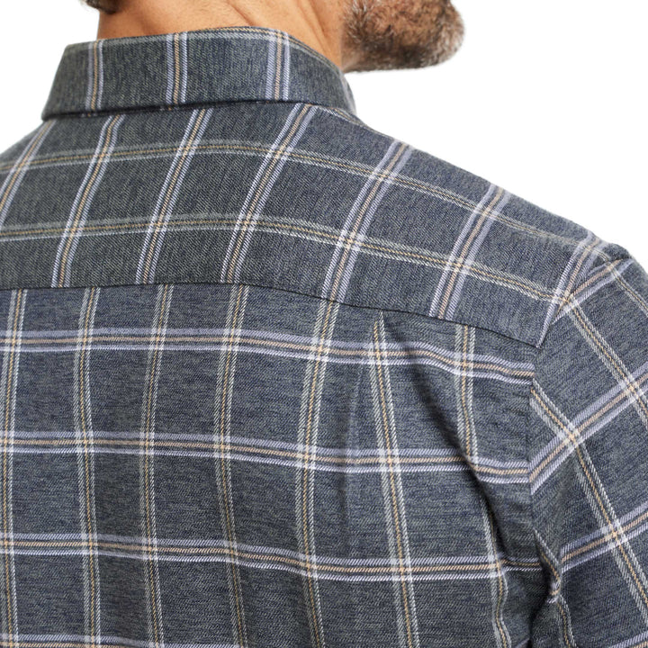 Ash & Erie Graphite Grid Flannel Button-Down Shirt for Short Men   Flannel Everyday Shirt