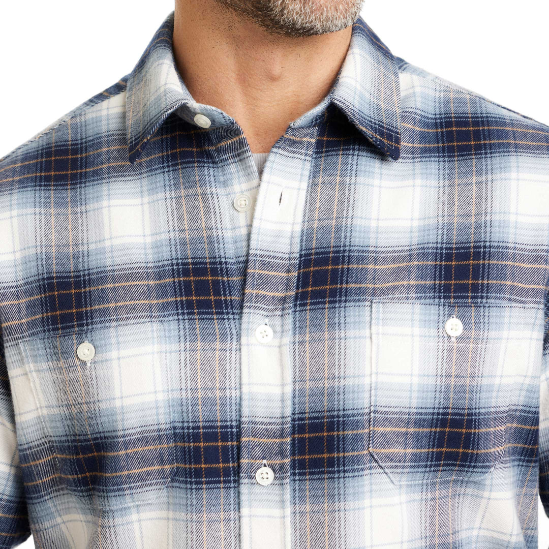 Ash & Erie Harbor Ombre Flannel Button-Down Shirt for Short Men   Flannel Everyday Shirt