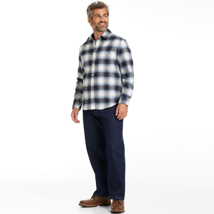 Ash & Erie Harbor Ombre Flannel Button-Down Shirt for Short Men   Flannel Everyday Shirt