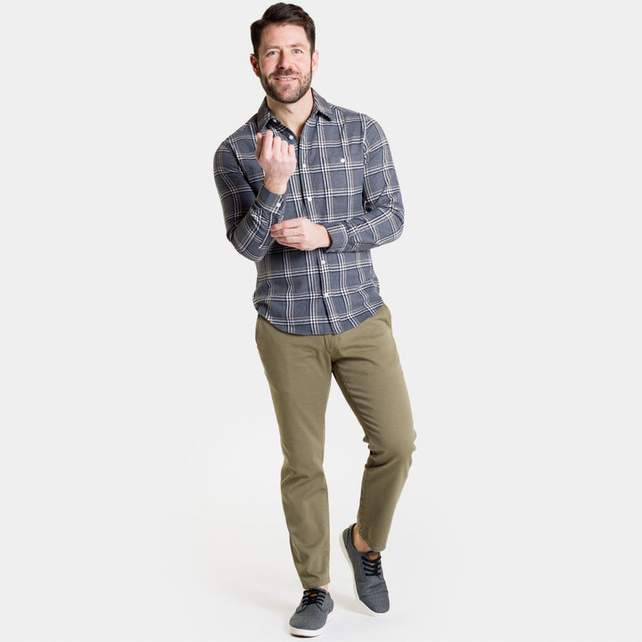 Ash & Erie Ridge Plaid Flannel Button-Down Shirt for Short Men   Flannel Everyday Shirt