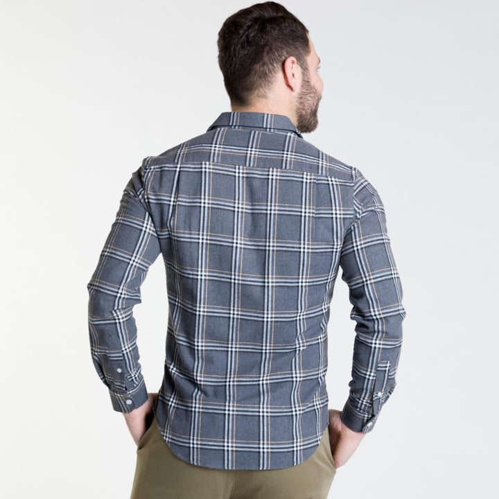 Ash & Erie Ridge Plaid Flannel Button-Down Shirt for Short Men   Flannel Everyday Shirt