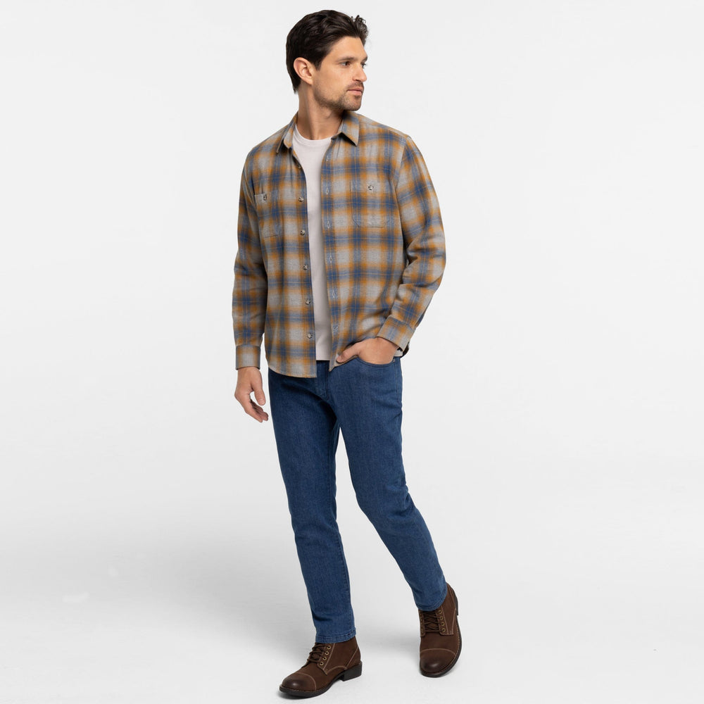 Ash & Erie Sedona Flannel Button-Down Shirt for Short Men   Flannel Everyday Shirt