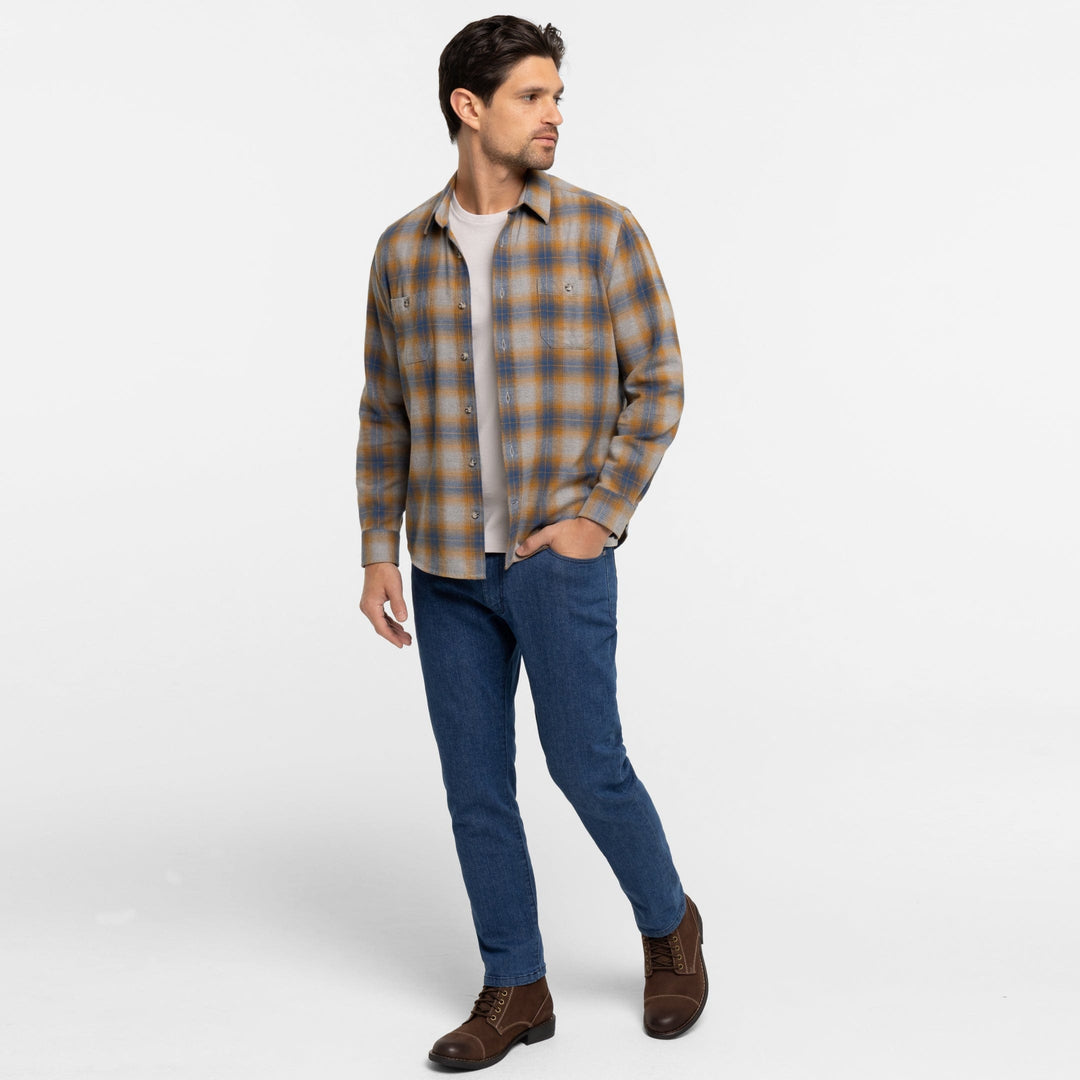 Ash & Erie Sedona Flannel Button-Down Shirt for Short Men   Flannel Everyday Shirt