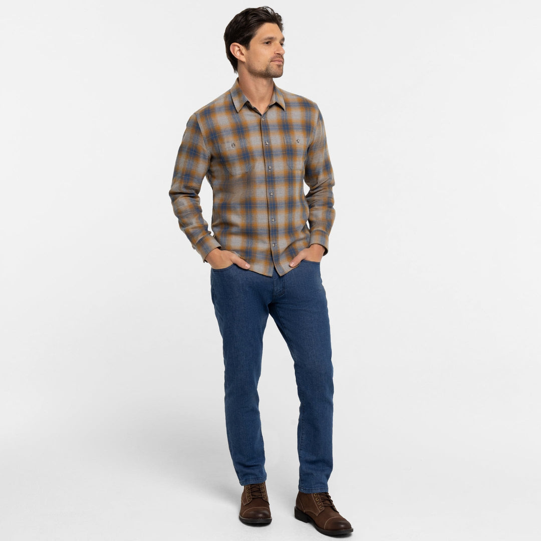 Ash & Erie Sedona Flannel Button-Down Shirt for Short Men   Flannel Everyday Shirt