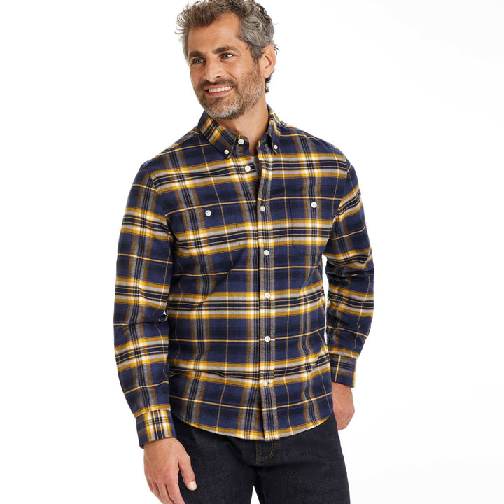 Ash & Erie Yellowstone Flannel Button-Down Shirt for Short Men   Flannel Everyday Shirt