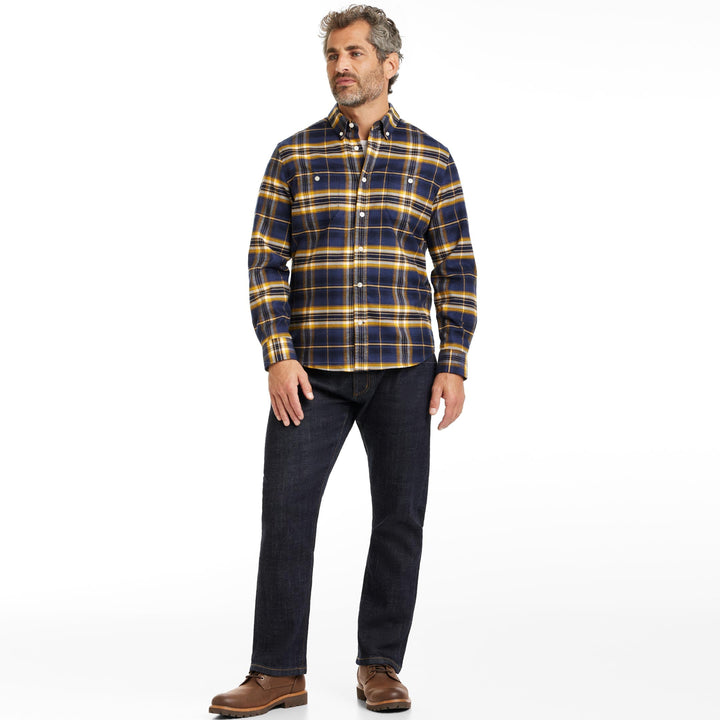 Ash & Erie Yellowstone Flannel Button-Down Shirt for Short Men   Flannel Everyday Shirt