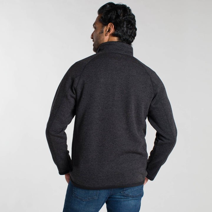 Ash & Erie Heather Black Full-Zip Jacket Fleece for Short Men   Fleece