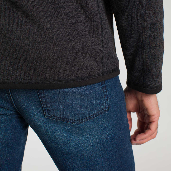 Ash & Erie Heather Black Full-Zip Jacket Fleece for Short Men   Fleece