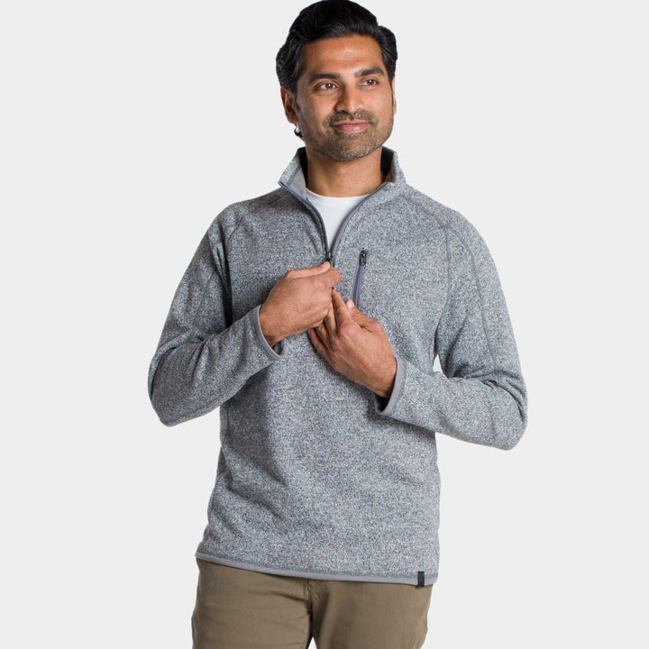 Ash & Erie Heather Grey Full-Zip Jacket Fleece for Short Men   Fleece