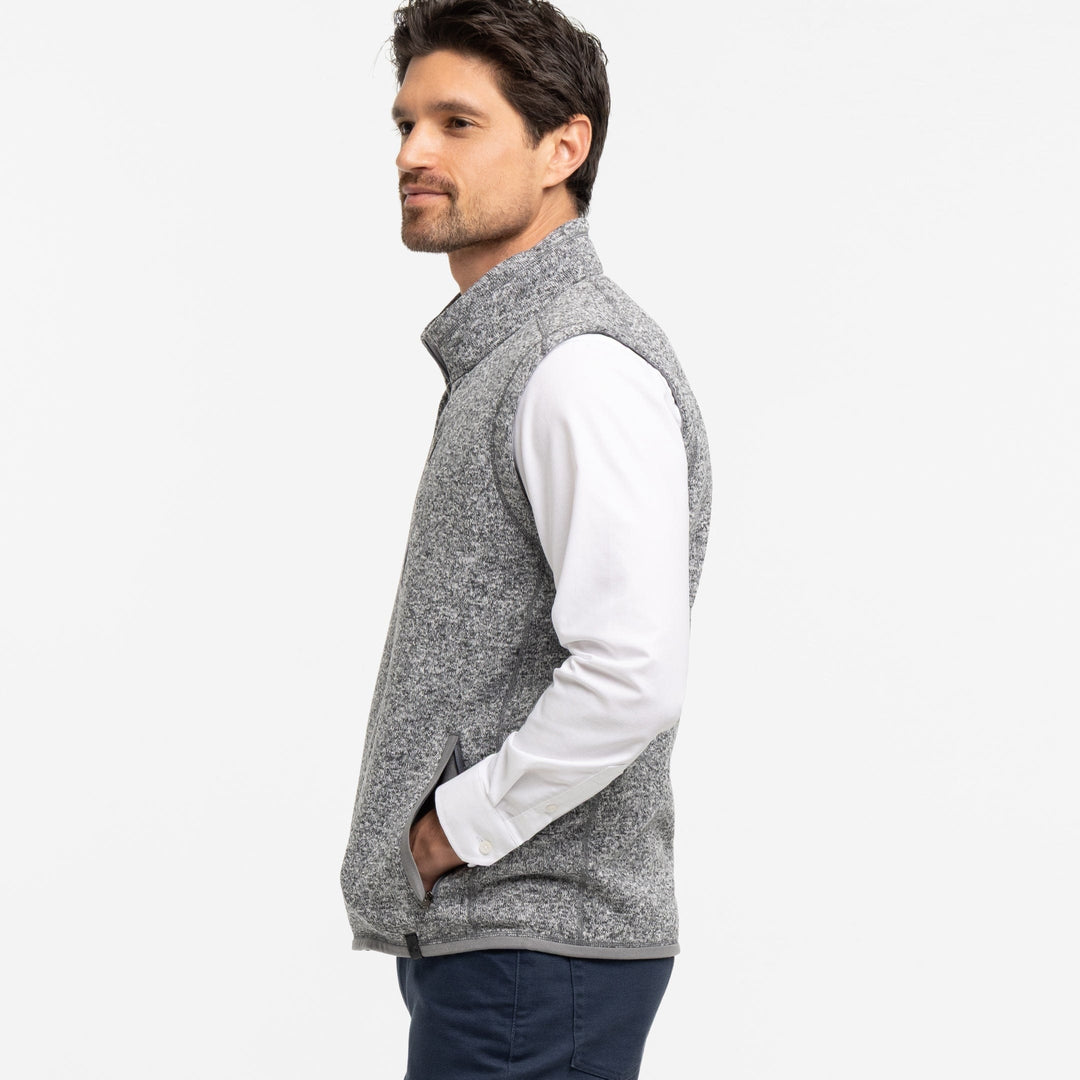Ash & Erie Heather Grey Fleece Vest for Short Men   Fleece Vest