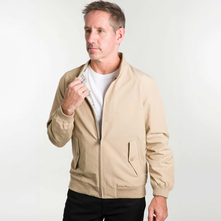 Ash & Erie Khaki Harrington Jacket for Short Men   Harrington Jacket