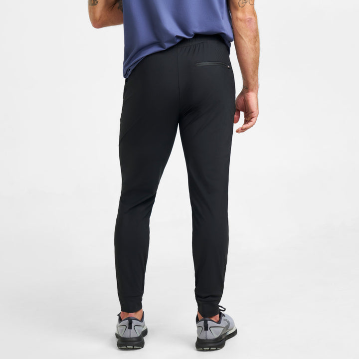 Ash & Erie Black Hybrid Jogger for Short Men   Hybrid Jogger
