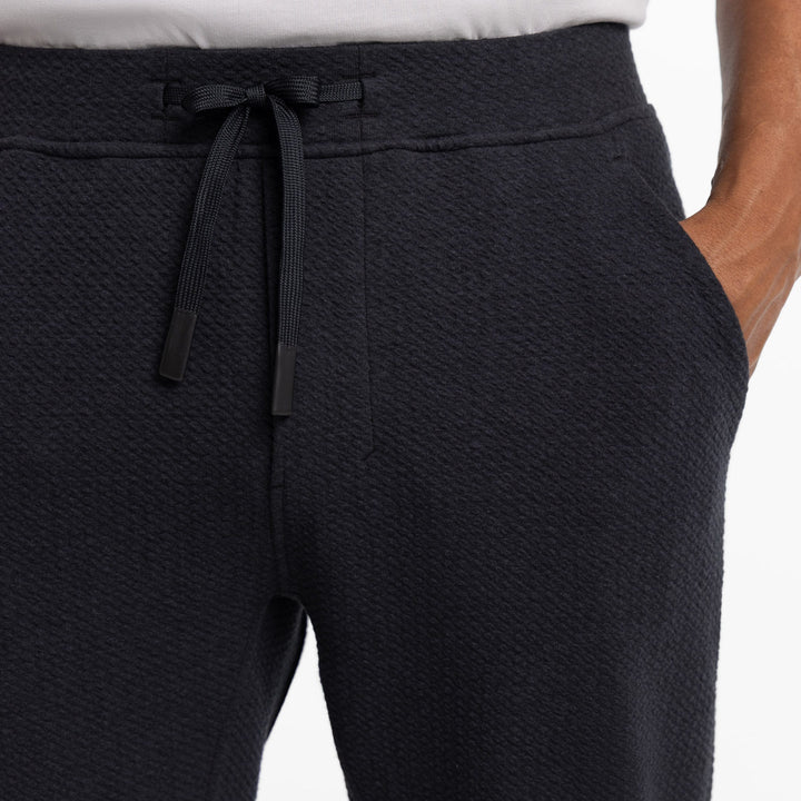 Ash & Erie Black Textured Hybrid Jogger for Short Men   Hybrid Jogger