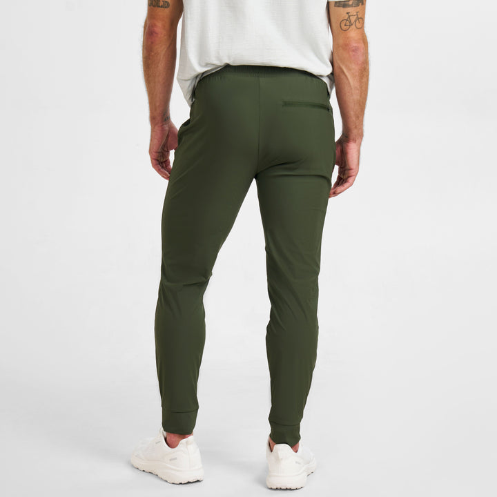 Ash & Erie Dark Green Hybrid Jogger for Short Men   Hybrid Jogger