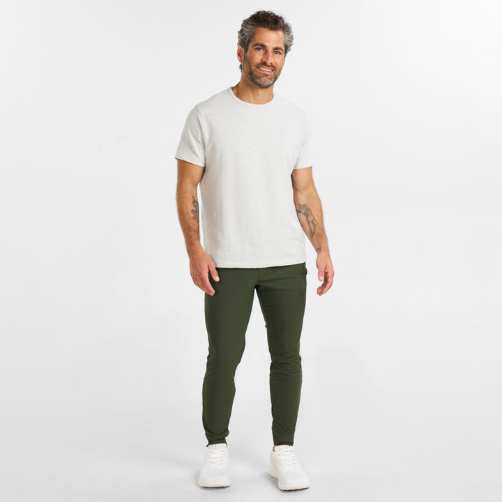 Ash & Erie Dark Green Hybrid Jogger for Short Men   Hybrid Jogger
