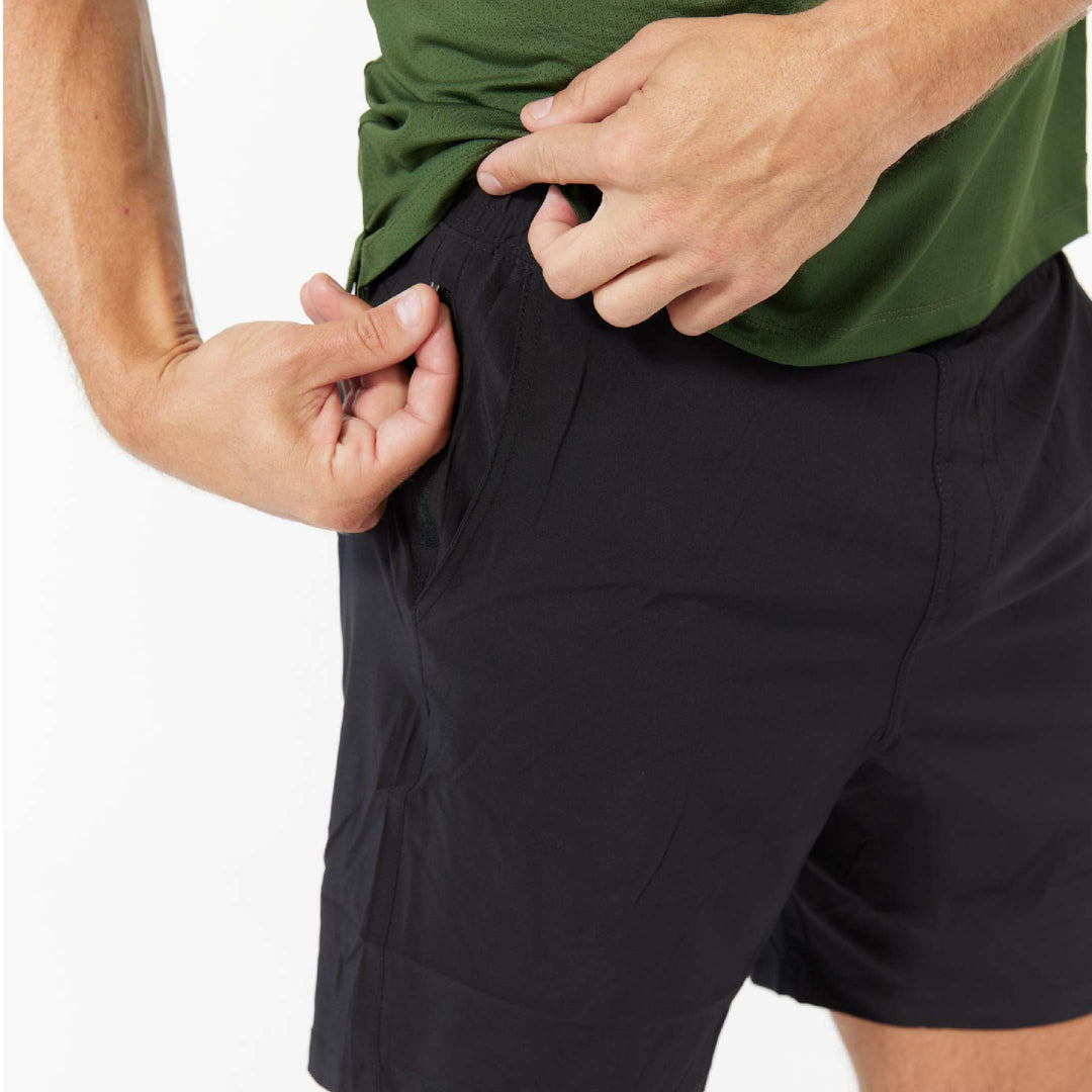Ash & Erie Black Hybrid Shorts for Short Men   Hybrid Shorts