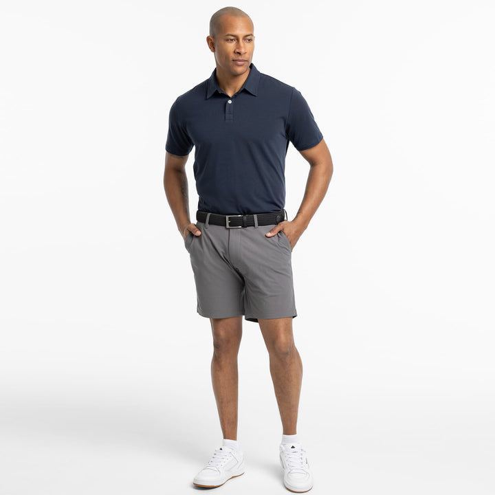 Ash & Erie Quarry Grey Hybrid XYZ Chino Shorts for Short Men   Hybrid XYZ Chino Shorts