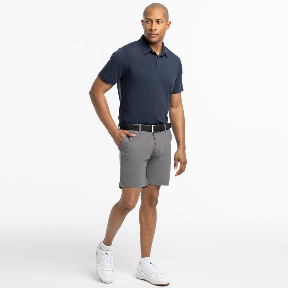 Ash & Erie Quarry Grey Hybrid XYZ Chino Shorts for Short Men   Hybrid XYZ Chino Shorts