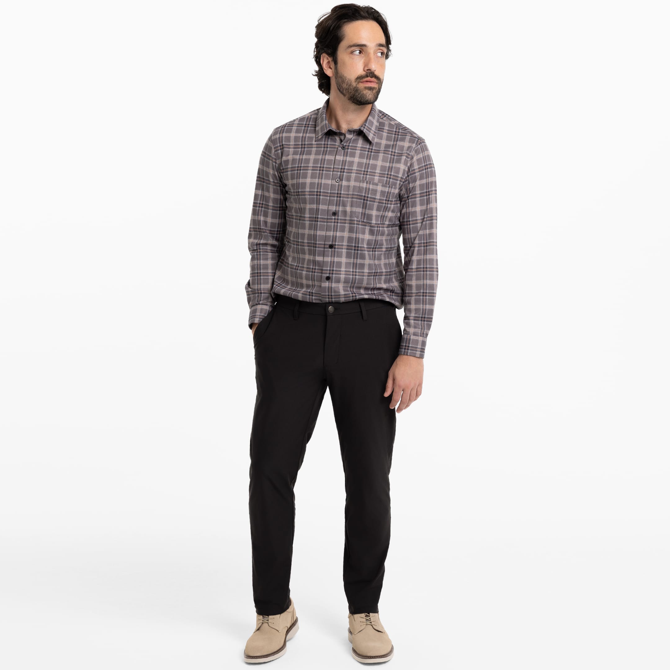 Ash & Erie Black Hybrid XYZ Chino for Short Men   Hybrid XYZ Chinos
