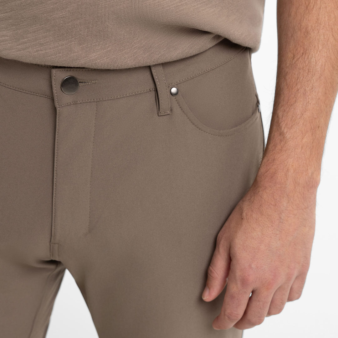 Ash & Erie Silt Brown Hybrid XYZ Pant for Short Men   Hybrid XYZ Pants