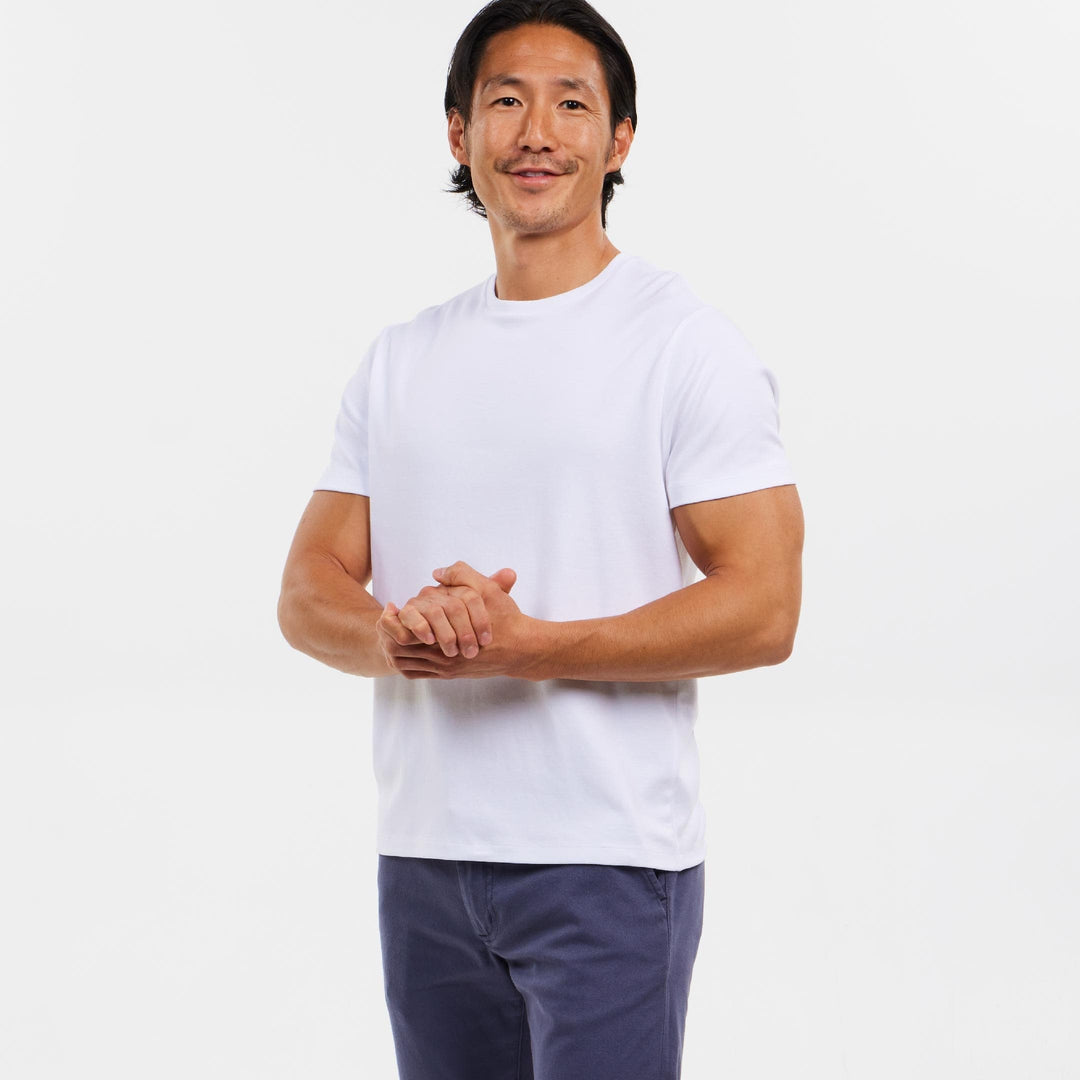 Ash & Erie Black Interlock Crew Neck T-Shirt for Short Men   Interlock Crew Neck Tee