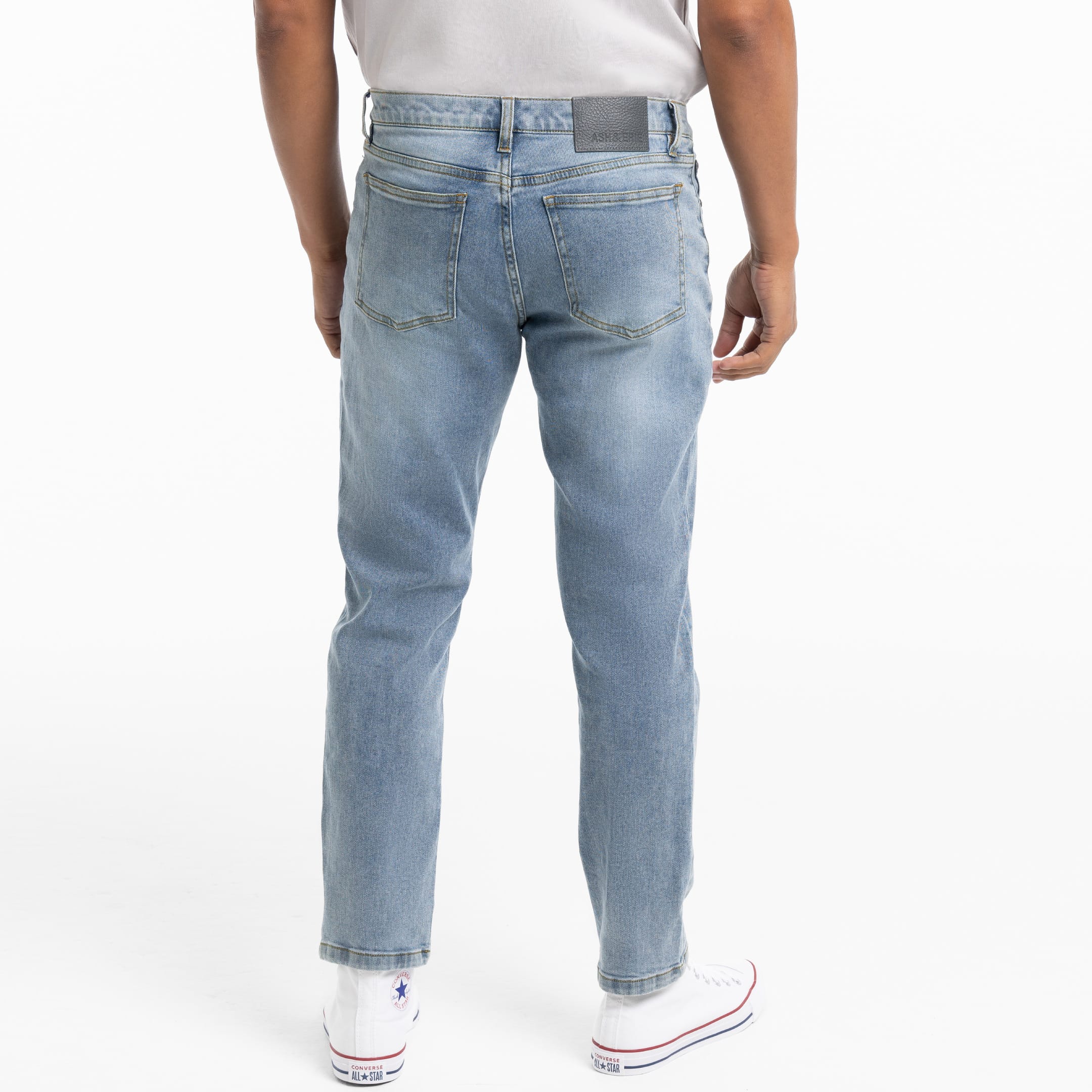 Ash & Erie Light Wash Denim Jeans for Short Men   Lightweight Jeans