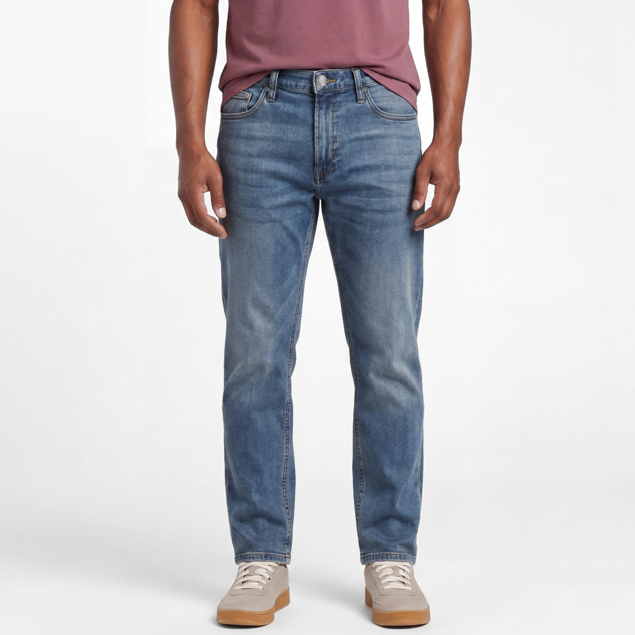 Ash & Erie Medium Wash Denim Jeans for Short Men   Lightweight Jeans