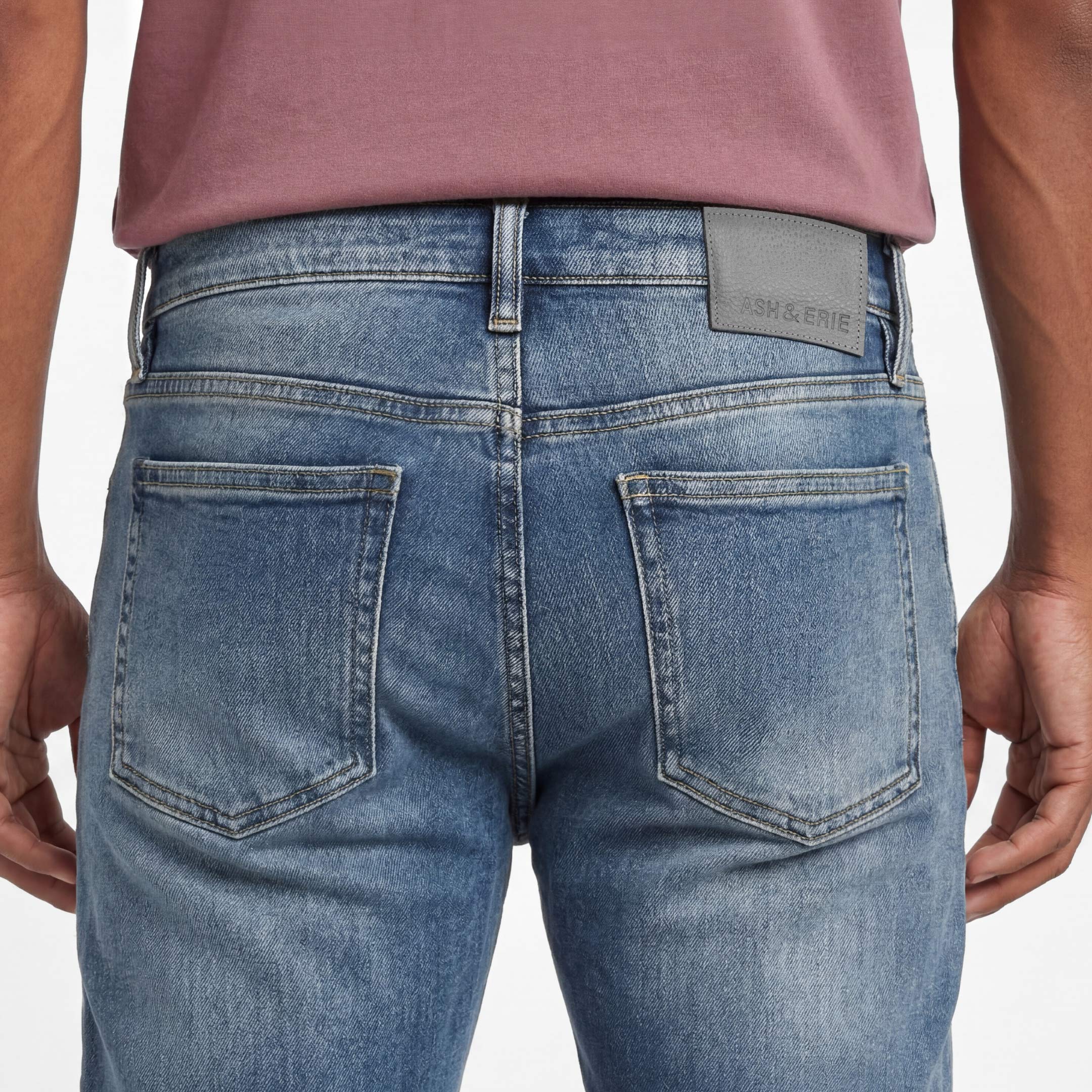 Ash & Erie Medium Wash Denim Jeans for Short Men   Lightweight Jeans