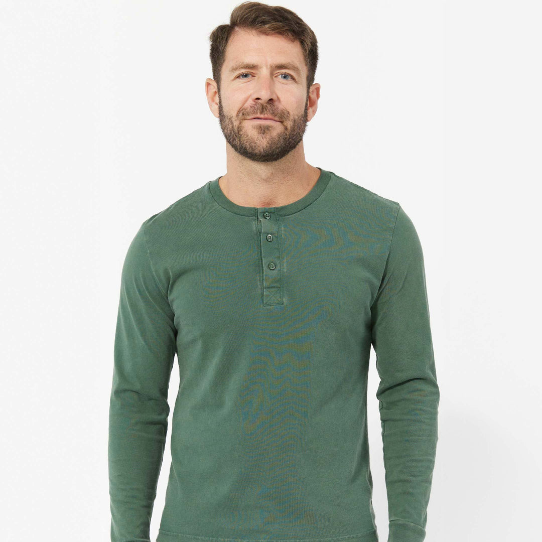 Ash & Erie Hunter Green Long Sleeve Pima Cotton Henley for Short Men   Long Sleeve Henley