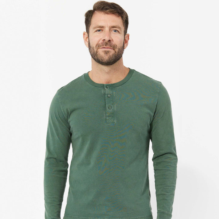 Ash & Erie Hunter Green Long Sleeve Pima Cotton Henley for Short Men   Long Sleeve Henley