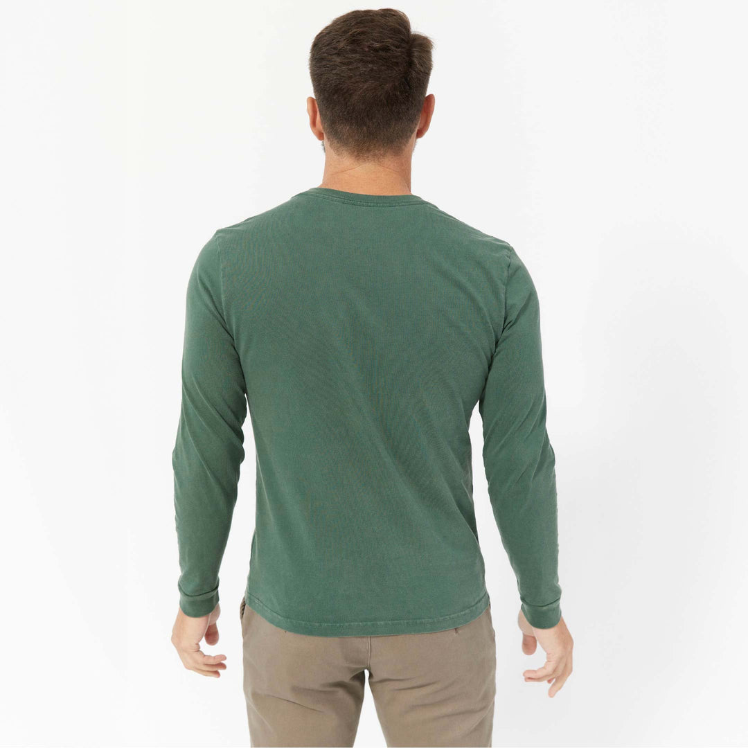 Ash & Erie Hunter Green Long Sleeve Pima Cotton Henley for Short Men   Long Sleeve Henley
