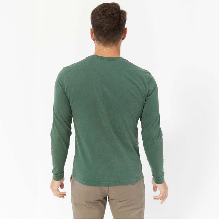 Ash & Erie Hunter Green Long Sleeve Pima Cotton Henley for Short Men   Long Sleeve Henley