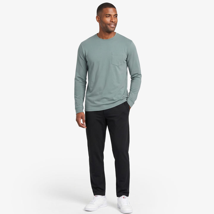 Ash & Erie Ridge Long Sleeve Pima Cotton Crew Neck Tee for Short Men   Long Sleeve Premium Tee