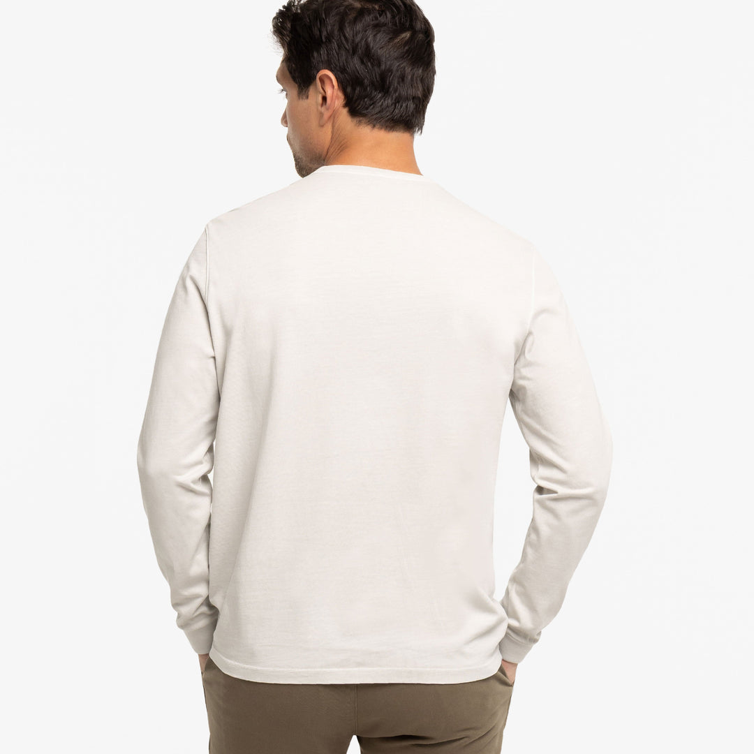 Ash & Erie Washed Oat Long Sleeve Pima Cotton Crew Neck Tee for Short Men   Long Sleeve Premium Tee