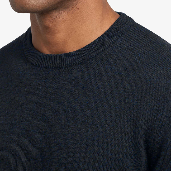 Buy Navy Merino Crew-Neck Sweater for Short Men | Ash & Erie   Merino Wool Sweater