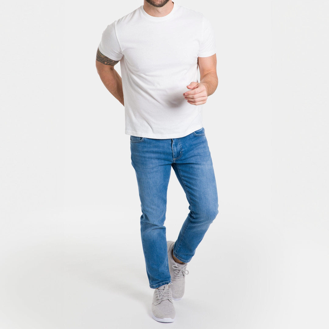 Ash & Erie Blue Wash Midtown Jeans for Short Men   Midtown Jeans