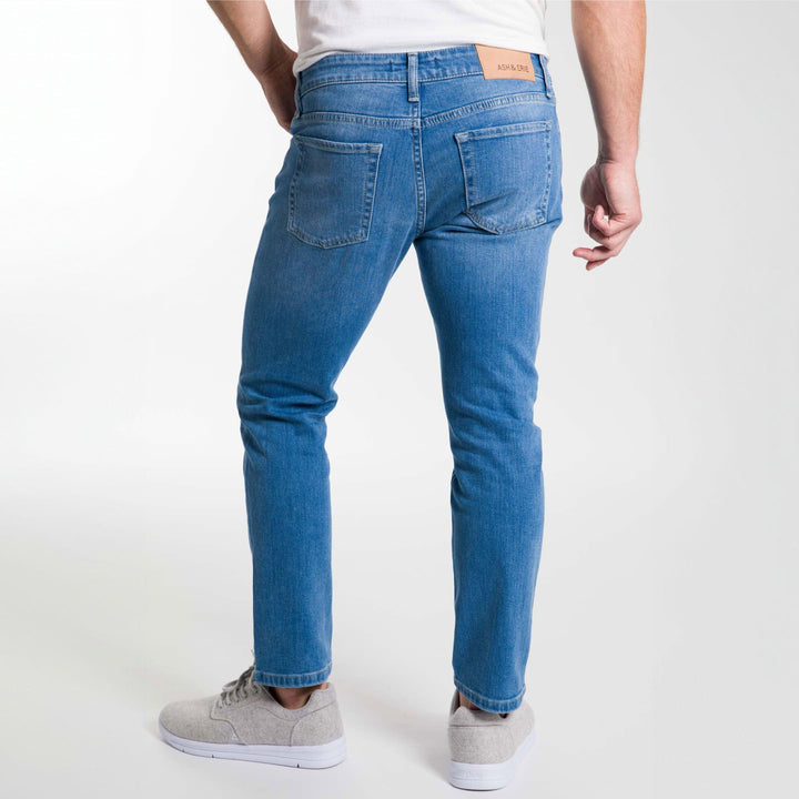 Ash & Erie Blue Wash Midtown Jeans for Short Men   Midtown Jeans