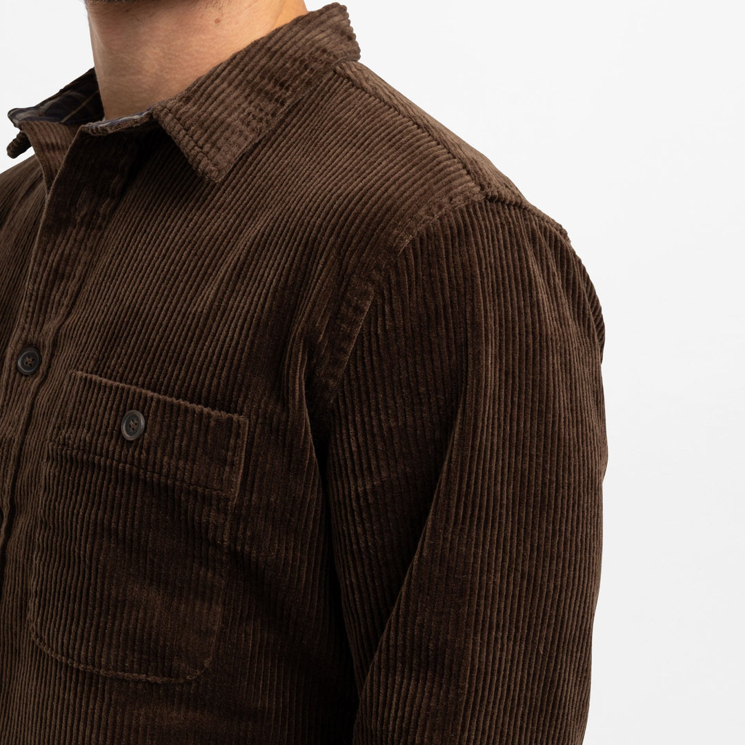 Ash & Erie Brown Corduroy Overshirt for Short Men   Overshirt
