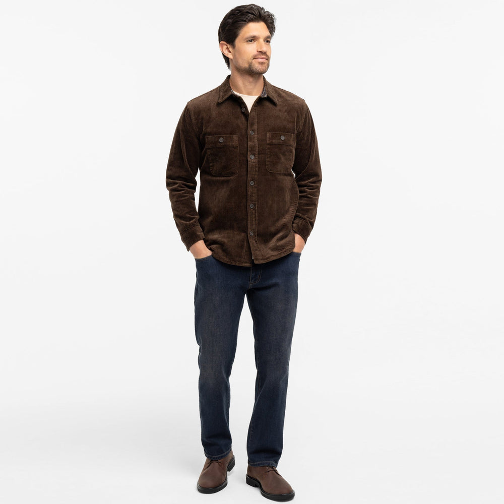Ash & Erie Brown Corduroy Overshirt for Short Men   Overshirt