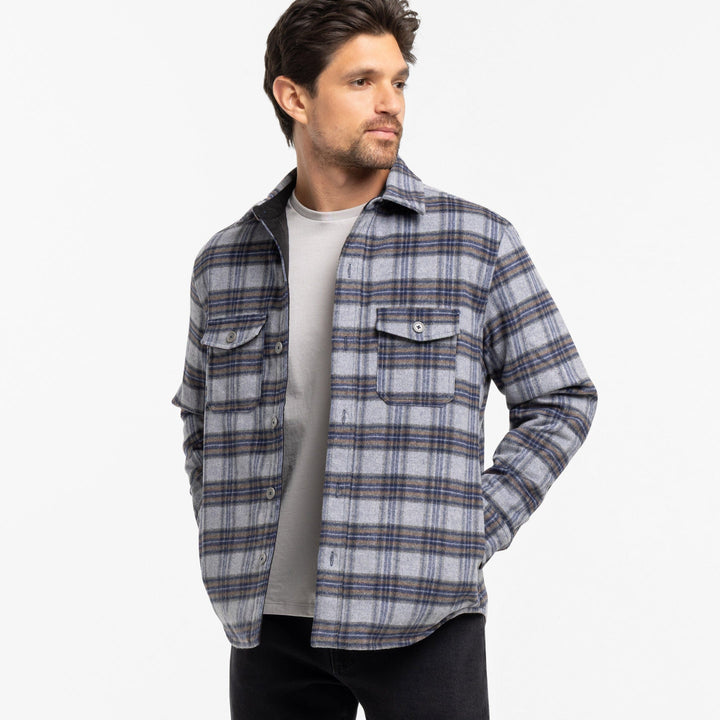 Ash & Erie Frontier Flannel Shirt Jacket for Short Men   Overshirt
