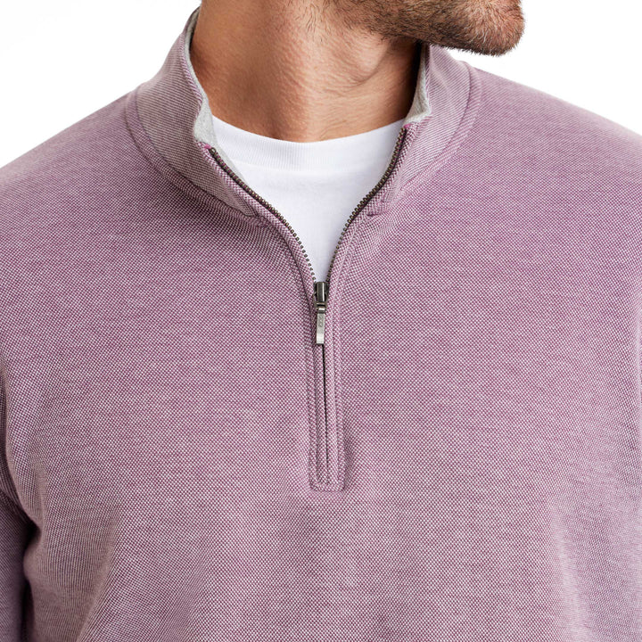 Ash & Erie Rustic Purple Pique Quarter-Zip﻿ for Short Men   Pique Quarter-Zips