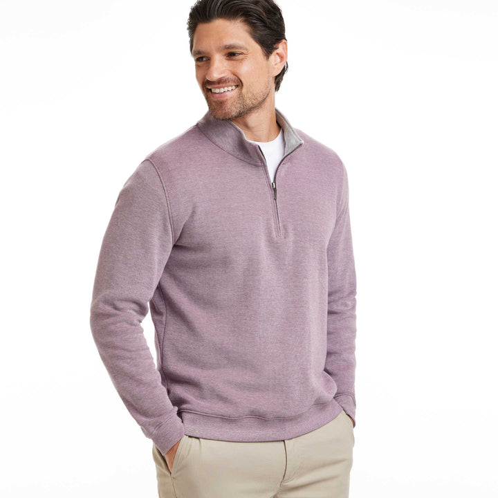 Ash & Erie Rustic Purple Pique Quarter-Zip﻿ for Short Men   Pique Quarter-Zips