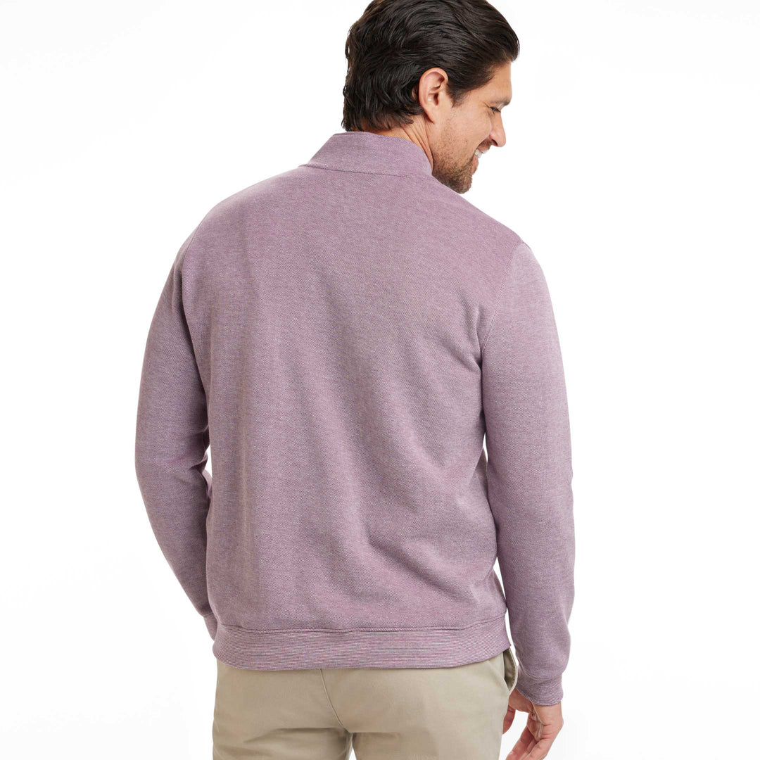 Ash & Erie Rustic Purple Pique Quarter-Zip﻿ for Short Men   Pique Quarter-Zips