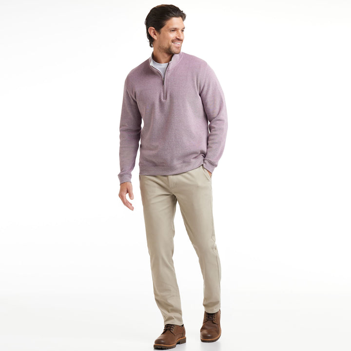 Ash & Erie Rustic Purple Pique Quarter-Zip﻿ for Short Men   Pique Quarter-Zips