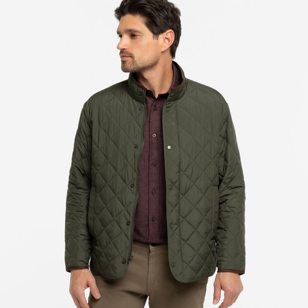 Ash & Erie Army Green Quilted Jacket for Short Men   Quilted Jacket