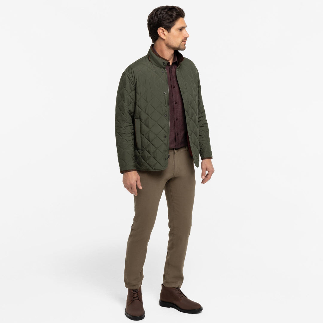 Ash & Erie Army Green Quilted Jacket for Short Men   Quilted Jacket