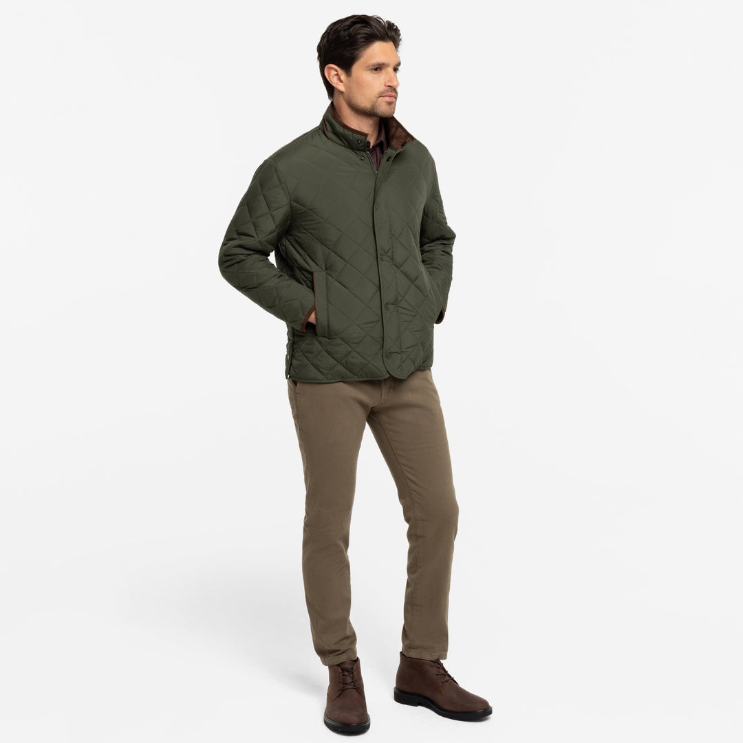 Ash & Erie Army Green Quilted Jacket for Short Men   Quilted Jacket